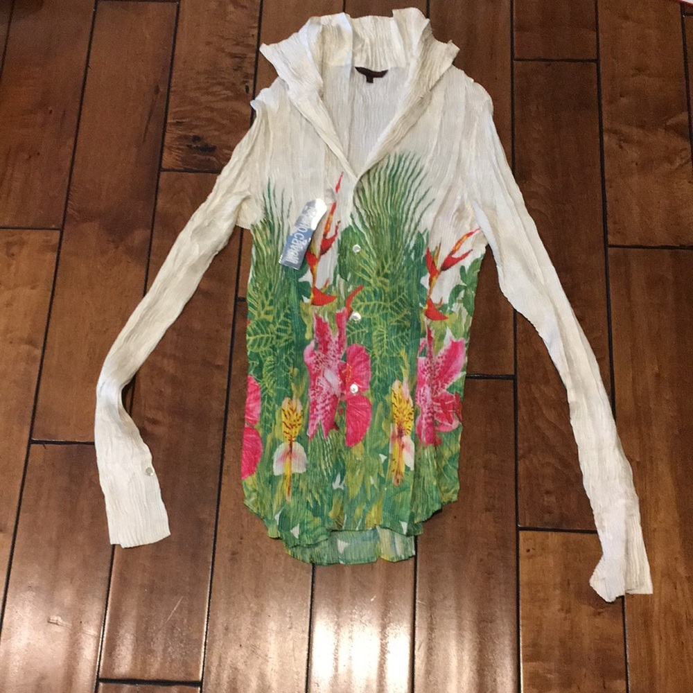 Roberto Cavalli Silk Compressed button down shirt